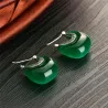Moon shaped earrings - opal - 925 sterling silverEarrings
