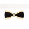 Elegant leather bow tie with crystal decorationBows & ties
