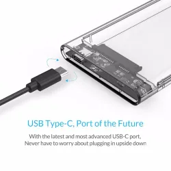 ORICO - 2.5inch - transparent HDD case - with cable - SATA to USB3.0HDD case