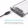 ORICO - 2.5inch - transparent HDD case - with cable - SATA to USB3.0HDD case