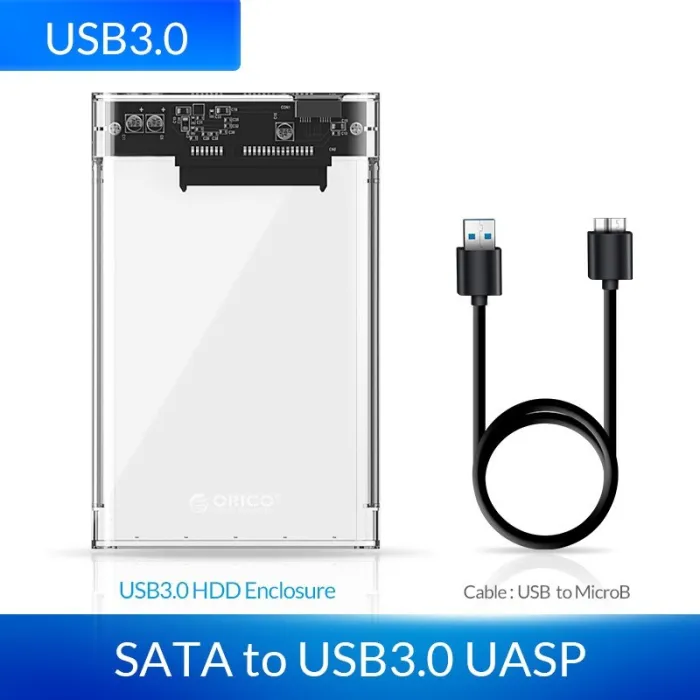 ORICO - 2.5inch - transparent HDD case - with cable - SATA to USB3.0HDD case