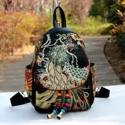 Canvas backpack - colorful ethnic designBackpacks