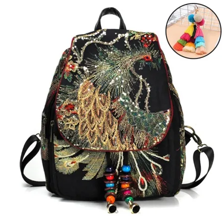 Canvas backpack - colorful ethnic designBackpacks