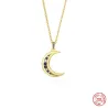 Crystal moon pendant with necklace - 925 sterling silverNecklaces
