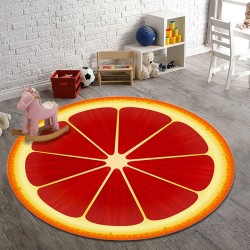 Decorative round carpet - fruit pattern - grapefruitCarpets