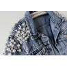 Short denim jacket - with decorative pearlsJackets