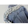 Short denim jacket - with decorative pearlsJackets