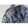 Short denim jacket - with decorative pearlsJackets