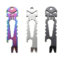 Stainless steel multi-tool - bottle opener - crowbar - wrench - with keychain - skull shapeKnives & Multitools