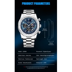 LIGE - luxury Quartz watch - luminous - stainless steel - waterproof - turquoiseWatches