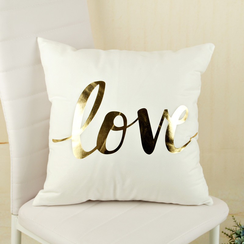 Luxury pillowcase - pineapple - gold-bronzing print - 45cm * 45cmCushion covers