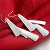Elegant silver earrings - frosted tree leavesEarrings