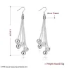 Long silver earrings - chains with beadsEarrings