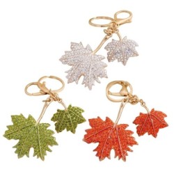 Crystal double maple leaf - keychainKeyrings