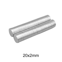 N35 - neodymium magnet - strong round disc - 20mm * 2mm - 10 piecesN35