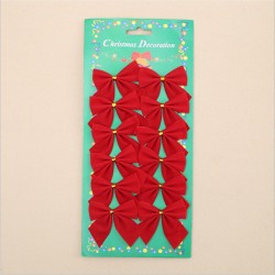 Decorative Christmas tree bowknots - 12 piecesChristmas