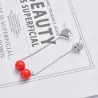 Long Christmas earrings - with crystals - snowman / hat / pearlEarrings