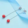 Long Christmas earrings - with crystals - snowman / hat / pearlEarrings
