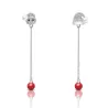 Long Christmas earrings - with crystals - snowman / hat / pearlEarrings