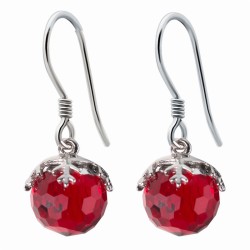 Crystal red ball / snowflake - earringsEarrings