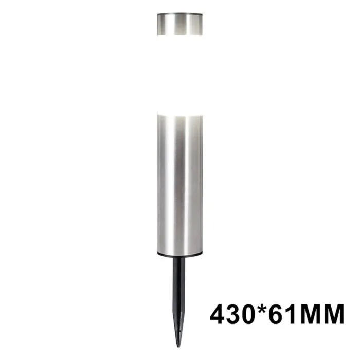Solar garden light - stainless steel ground pillar - tubeSolar lighting