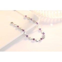 925 sterling silver - hearts / crystals - braceletBracelets