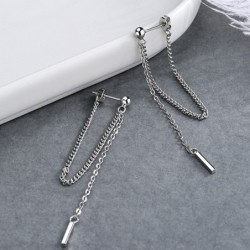 Long silver earrings - with chainEarrings