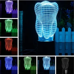 3D Tooth RGB LED lamp - USB - touch-lightStage & events lighting