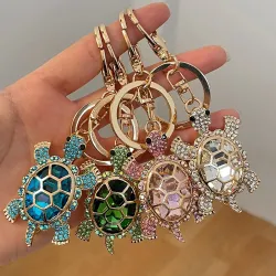 Crystal turtle keychain - pink - white - turquoise - greenKeyrings