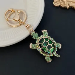 Crystal turtle keychain - pink - white - turquoise - greenKeyrings
