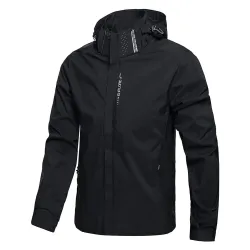 Men's waterproof rain hooded jacket - lightweight - hiking - windproofHome