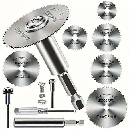 10 pieces - HSS cutting saw blades 1/4" hex shank - diy rotary discs for metal wood plasticBits & drills