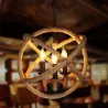Retro ball hemp rope pendant lights vintage metal chandeliers adjustable chain ceiling lighting for living room decor 35/40cm
