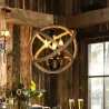 Retro ball hemp rope pendant lights vintage metal chandeliers adjustable chain ceiling lighting for living room decor 35/40cm
