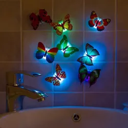 Colorful Artificial Butterfly LED Night Light Lamp Wall StickerWall lights