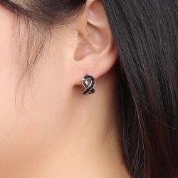 Black crystal infinity stud earringsEarrings