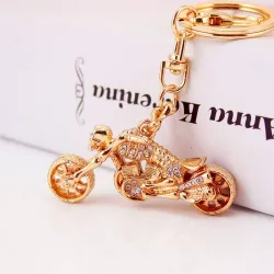 Skeleton & motorcycle - crystal keychainKeyrings