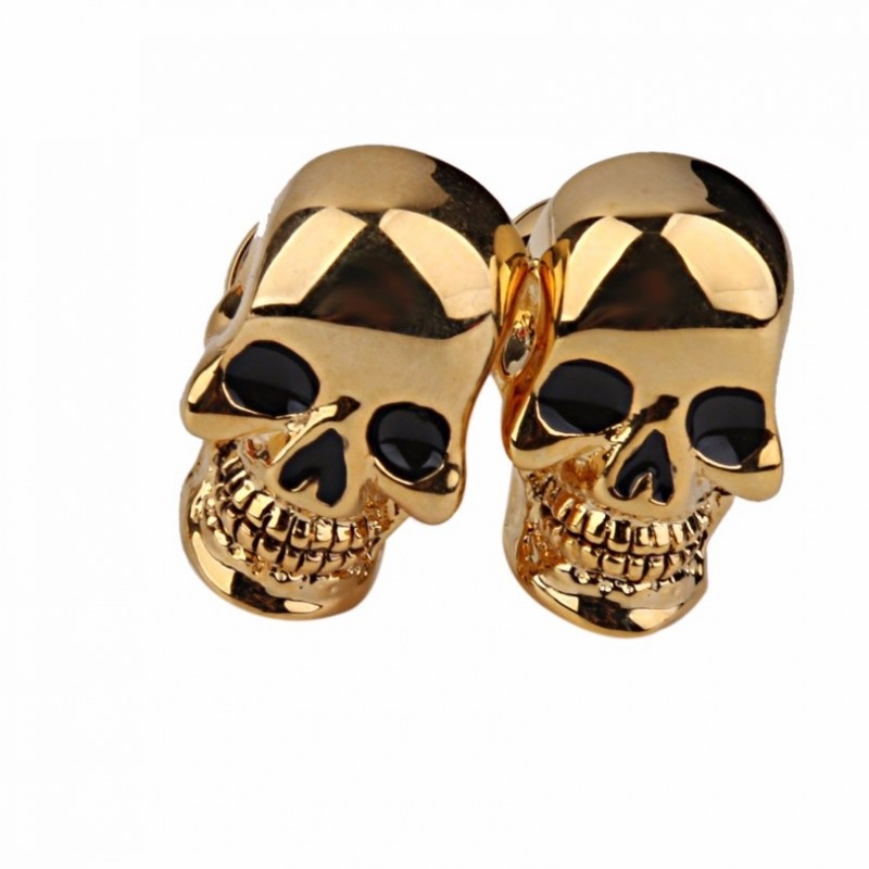 Gold skull skeleton head cufflinksCufflinks