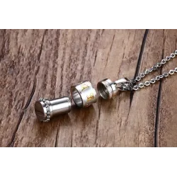 Rotatable mantra pendant with stainless steel necklaceNecklaces