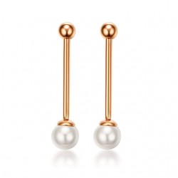 Pearl & Rose Gold Long EarringsEarrings