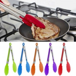 Stainless Steel Silicone Kitchen BBQ - Salad Bread TongBBQ