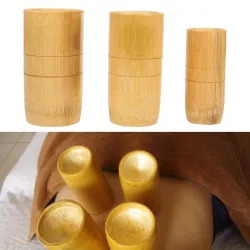 Traditional Chinese Bamboo Suction Cups Acupuncture Anti Cellulite Massage Set 3pcsMassage
