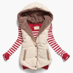Slim-design warm jacket hooded vest bodywarmer cottonJackets
