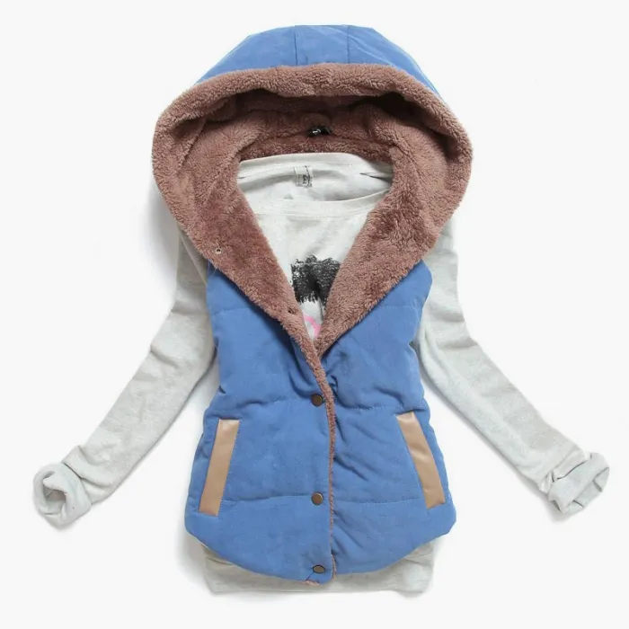 Slim-design warm jacket hooded vest bodywarmer cottonJackets