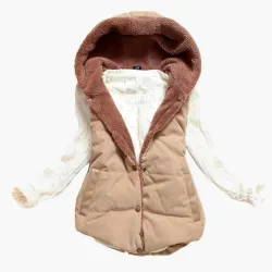 Slim-design warm jacket hooded vest bodywarmer cottonJackets