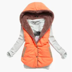Slim-design warm jacket hooded vest bodywarmer cottonJackets