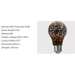 A60 G95 G125 4W E27 3D LED light bulbE27