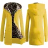 Leopard fleece hooded jacketJackets