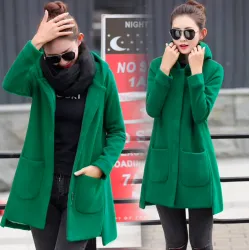 Long hooded coat fleece jacketJackets
