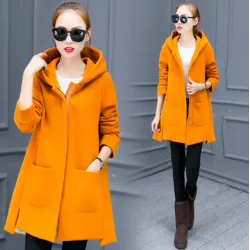 Long hooded coat fleece jacketJackets
